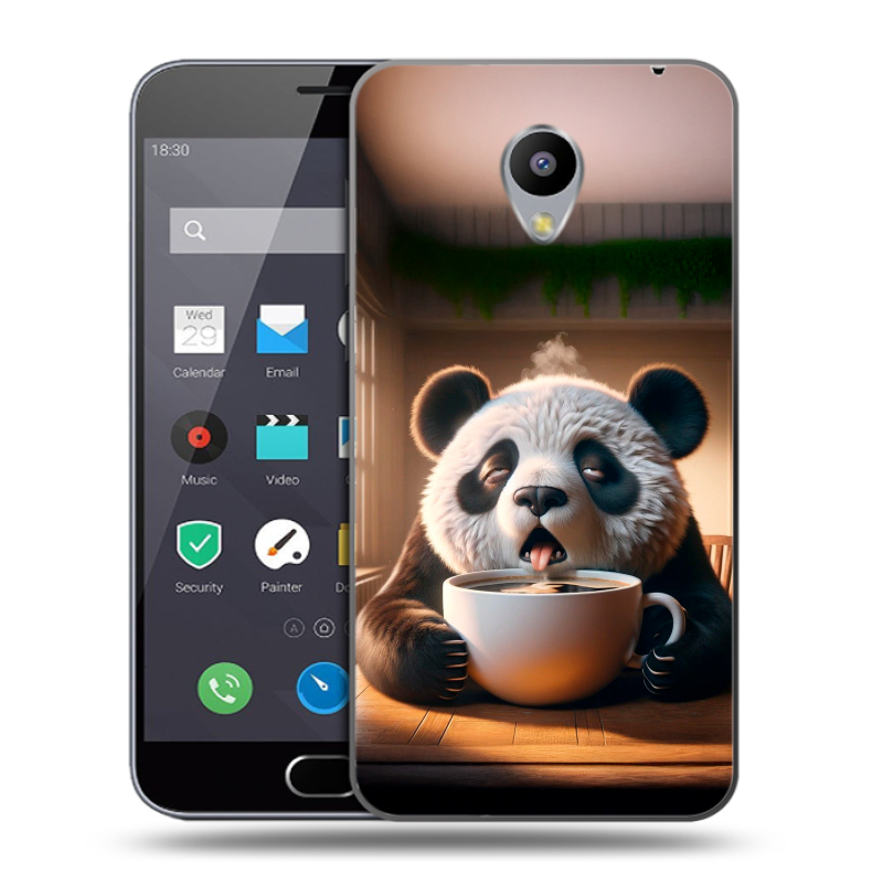 Пластиковый чехол на Meizu M2 Note с принтом смешная панда Пластиковый чехол на Meizu M2 Note с принтом смешная панда