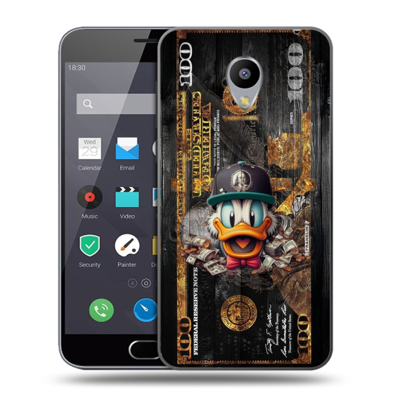 Пластиковый чехол на Meizu M2 Note с принтом Дональд Дак Доллар Пластиковый чехол на Meizu M2 Note с принтом Дональд Дак Доллар