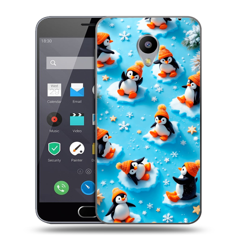Пластиковый чехол на Meizu M2 Note с принтом Новый год Пластиковый чехол на Meizu M2 Note с принтом Новый год