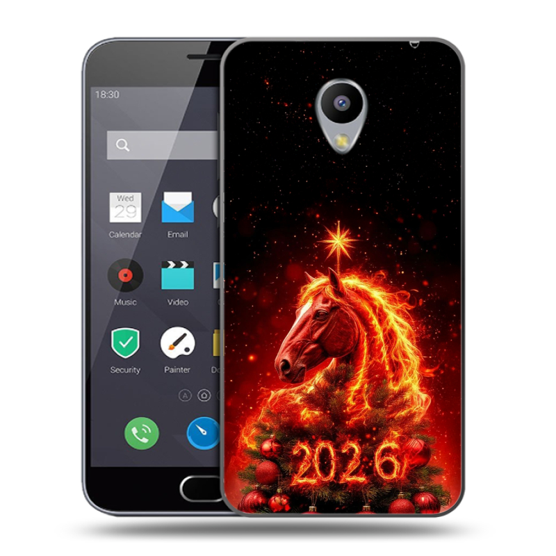 Пластиковый чехол на Meizu M2 Note с принтом Новый год Пластиковый чехол на Meizu M2 Note с принтом Новый год