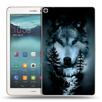 Силиконовый чехол на планшета Huawei MediaPad T1 8.0 с принтом Лесной волк Силиконовый чехол на планшета Huawei MediaPad T1 8.0 с принтом Лесной волк