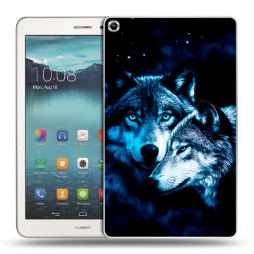 Силиконовый чехол на Huawei MediaPad T1 8.0 с принтом Волки