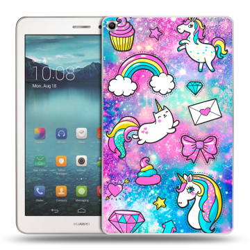 Силиконовый чехол на Huawei MediaPad T1 8.0 с принтом Единороги