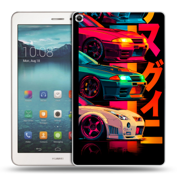 Силиконовый чехол на Huawei MediaPad T1 8.0 с принтом Гоночные машины Силиконовый чехол на Huawei MediaPad T1 8.0 с принтом Гоночные машины