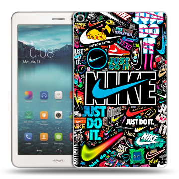 Силиконовый чехол на Huawei MediaPad T1 8.0 с принтом найк nike черный