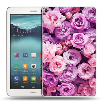 Силиконовый чехол на Huawei MediaPad T1 8.0 с принтом лавандовые розы