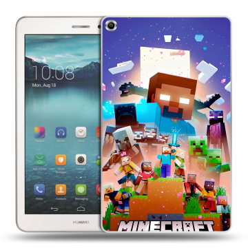 Силиконовый чехол на Huawei MediaPad T1 8.0 с принтом Майнкрафт Minecraft