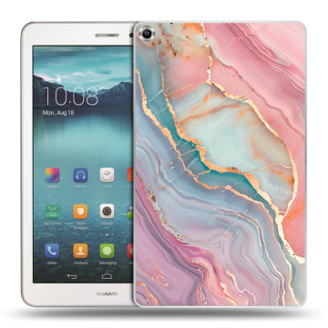 Силиконовый чехол на Huawei MediaPad T1 8.0 с принтом розовый мрамор Силиконовый чехол на Huawei MediaPad T1 8.0 с принтом розовый мрамор