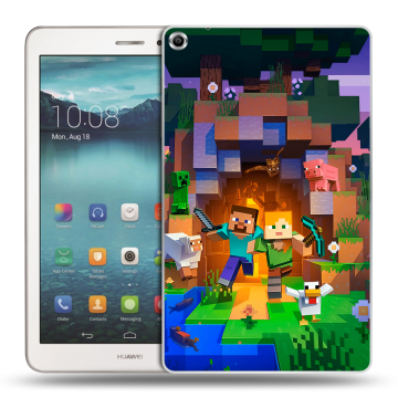 Силиконовый чехол на Huawei MediaPad T1 8.0 с принтом Майнкрафт Minecraft