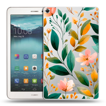 Силиконовый чехол на Huawei MediaPad T1 8.0 с принтом Цветы паттерн Силиконовый чехол на Huawei MediaPad T1 8.0 с принтом Цветы паттерн