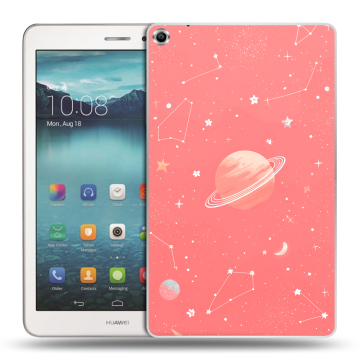 Силиконовый чехол на Huawei MediaPad T1 8.0 с принтом Розовый космос Силиконовый чехол на Huawei MediaPad T1 8.0 с принтом Розовый космос