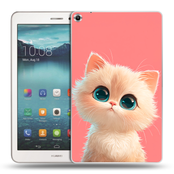 Силиконовый чехол на Huawei MediaPad T1 8.0 с принтом Розовый котенок Силиконовый чехол на Huawei MediaPad T1 8.0 с принтом Розовый котенок