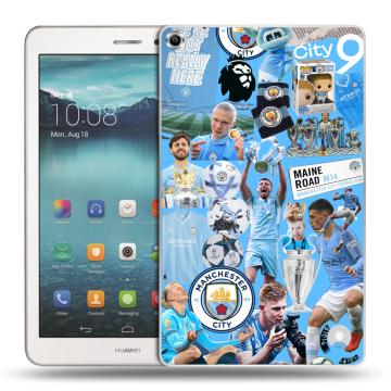 Силиконовый чехол на Huawei MediaPad T1 8.0 с принтом Man City Манчестер Сити