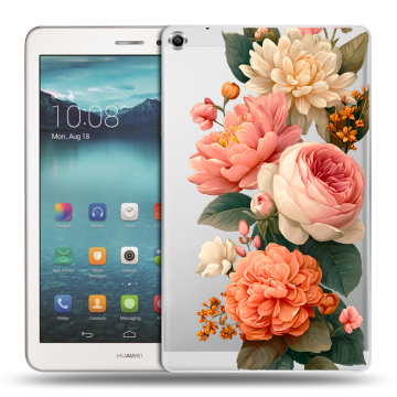 Силиконовый чехол на Huawei MediaPad T1 8.0 с принтом цветы