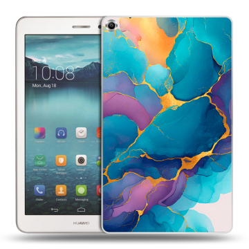 Силиконовый чехол на Huawei MediaPad T1 8.0 с принтом Мрамор блестки