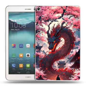 Силиконовый чехол на Huawei MediaPad T1 8.0 с принтом Дракон Японский Силиконовый чехол на Huawei MediaPad T1 8.0 с принтом Дракон Японский