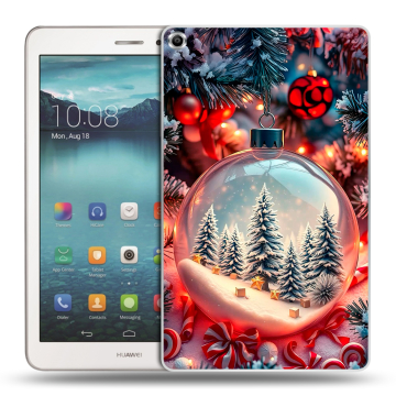 Силиконовый чехол на Huawei MediaPad T1 8.0 с принтом Новый год