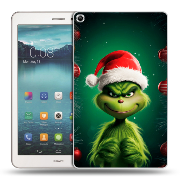 Силиконовый чехол на Huawei MediaPad T1 8.0 с принтом Гринч Новый год Рождество
