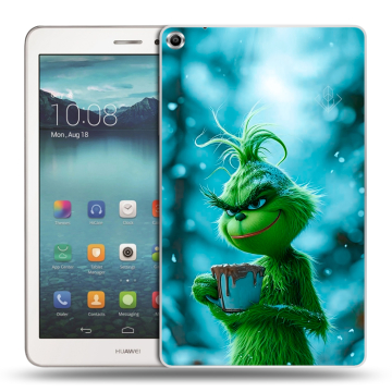 Силиконовый чехол на Huawei MediaPad T1 8.0 с принтом Новый год гринч