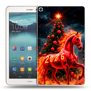 Силиконовый чехол на Huawei MediaPad T1 8.0 с принтом Новый год