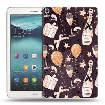 Силиконовый чехол на Huawei MediaPad T1 8.0 с принтом Новый год