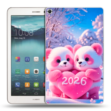 Силиконовый чехол на Huawei MediaPad T1 8.0 с принтом Новый год