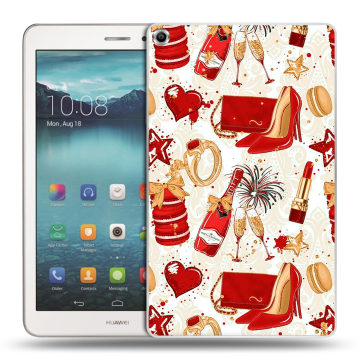 Силиконовый чехол на Huawei MediaPad T1 8.0 с принтом Новый год