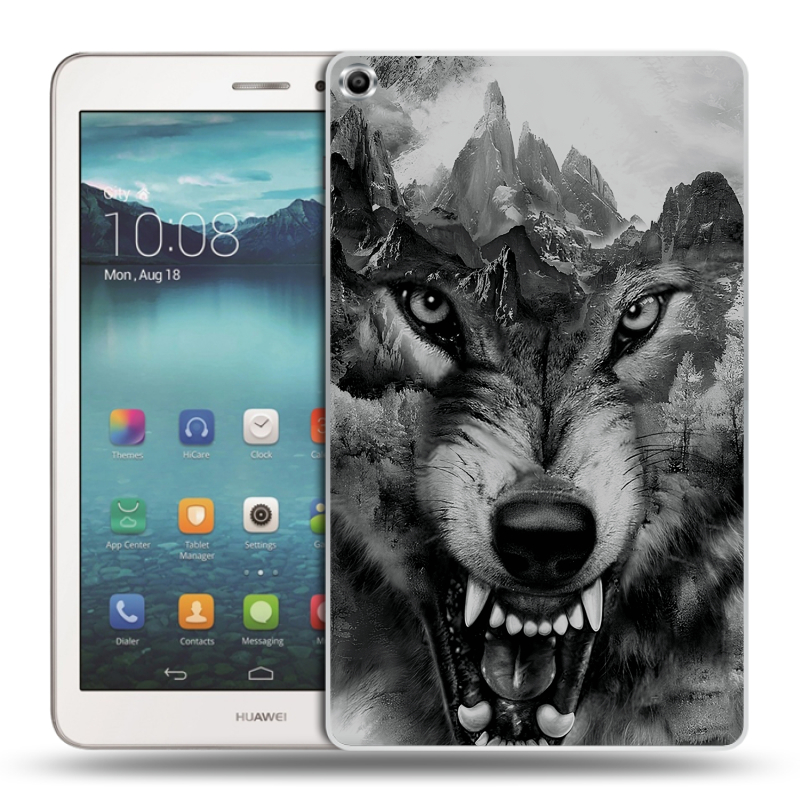 Силиконовый чехол на Huawei MediaPad T1 8.0 с принтом Волк Силиконовый чехол на Huawei MediaPad T1 8.0 с принтом Волк