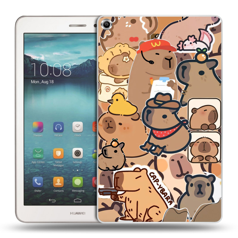 Силиконовый чехол на Huawei MediaPad T1 8.0 с принтом капибара Силиконовый чехол на Huawei MediaPad T1 8.0 с принтом капибара