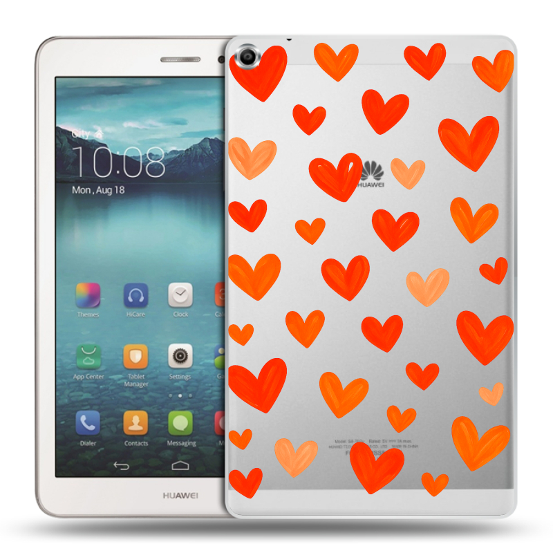 Силиконовый чехол на Huawei MediaPad T1 8.0 с принтом Сердечки Силиконовый чехол на Huawei MediaPad T1 8.0 с принтом Сердечки