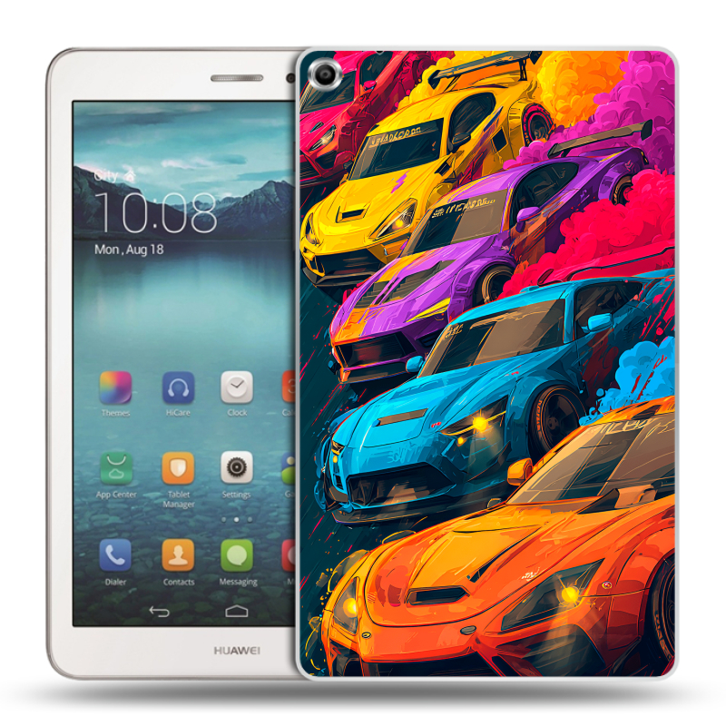 Силиконовый чехол на Huawei MediaPad T1 8.0 с принтом Тачки Силиконовый чехол на Huawei MediaPad T1 8.0 с принтом Тачки