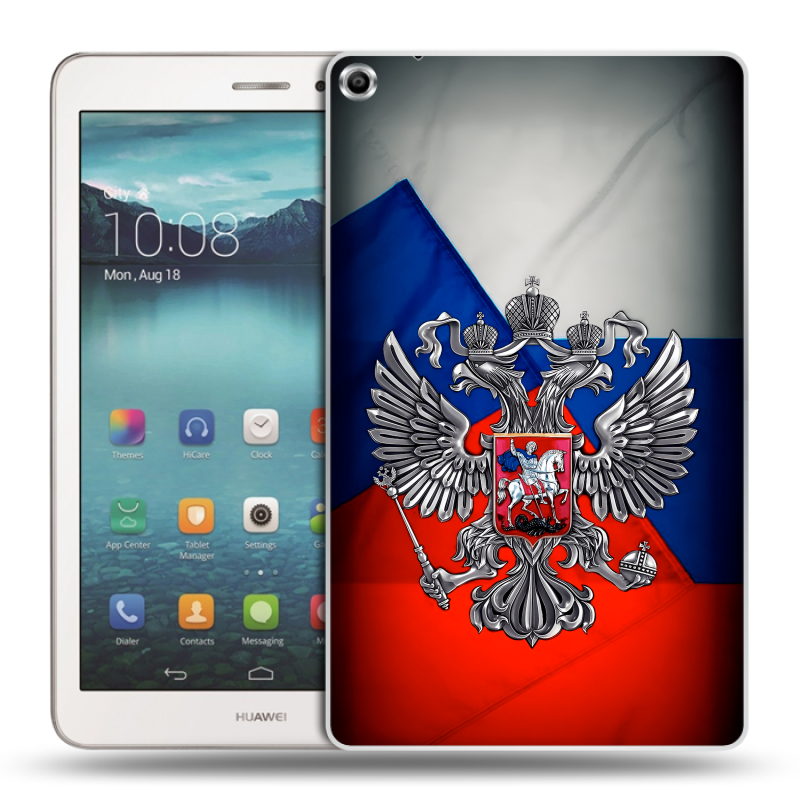 Силиконовый чехол на Huawei MediaPad T1 8.0 с принтом Флаг России Силиконовый чехол на Huawei MediaPad T1 8.0 с принтом Флаг России