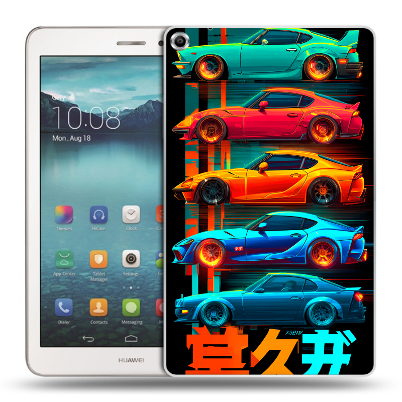 Силиконовый чехол на Huawei MediaPad T1 8.0 с принтом машины тачки Силиконовый чехол на Huawei MediaPad T1 8.0 с принтом машины тачки