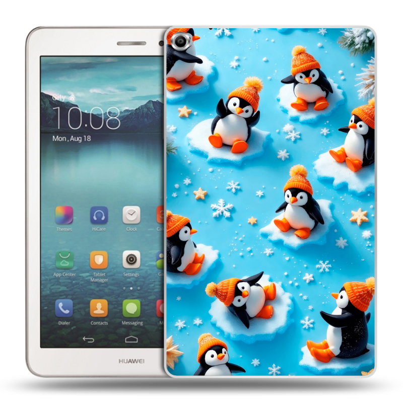 Силиконовый чехол на Huawei MediaPad T1 8.0 с принтом Новый год Силиконовый чехол на Huawei MediaPad T1 8.0 с принтом Новый год
