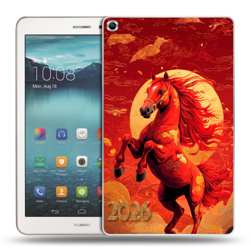 Силиконовый чехол на Huawei MediaPad T1 8.0 с принтом Новый год Силиконовый чехол на Huawei MediaPad T1 8.0 с принтом Новый год