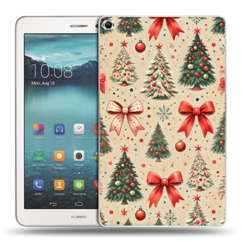 Силиконовый чехол на Huawei MediaPad T1 8.0 с принтом Новый год Силиконовый чехол на Huawei MediaPad T1 8.0 с принтом Новый год