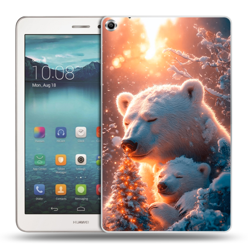 Силиконовый чехол на Huawei MediaPad T1 8.0 с принтом Новый год Силиконовый чехол на Huawei MediaPad T1 8.0 с принтом Новый год