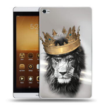 Силиконовый чехол на Huawei MediaPad M2 с принтом Лев с короной
