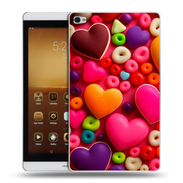 Силиконовый чехол на Huawei MediaPad M2 с принтом Сердечки Силиконовый чехол на Huawei MediaPad M2 с принтом Сердечки