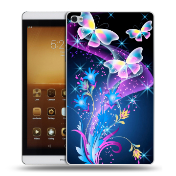 Силиконовый чехол на Huawei MediaPad M2 с принтом Бабочки