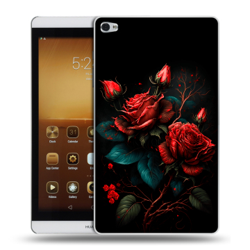 Силиконовый чехол на Huawei MediaPad M2 с принтом Розы красные