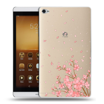 Силиконовый чехол на Huawei MediaPad M2 с принтом Ветка сакуры Силиконовый чехол на Huawei MediaPad M2 с принтом Ветка сакуры