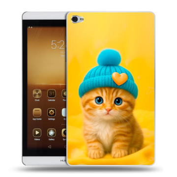Силиконовый чехол на Huawei MediaPad M2 с принтом Котенок в шапке