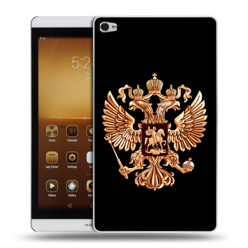 Силиконовый чехол на Huawei MediaPad M2 с принтом Герб России золотой