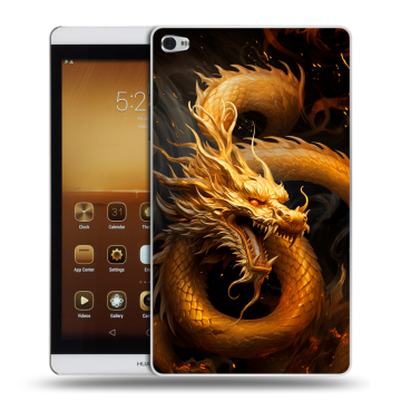 Силиконовый чехол на Huawei MediaPad M2 с принтом Золотой дракон