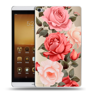 Силиконовый чехол на Huawei MediaPad M2 с принтом Розы Силиконовый чехол на Huawei MediaPad M2 с принтом Розы
