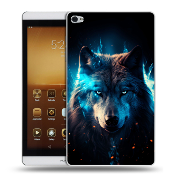 Силиконовый чехол на Huawei MediaPad M2 с принтом Волк ночной