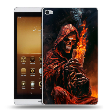 Силиконовый чехол на Huawei MediaPad M2 с принтом Скелет и карты Силиконовый чехол на Huawei MediaPad M2 с принтом Скелет и карты