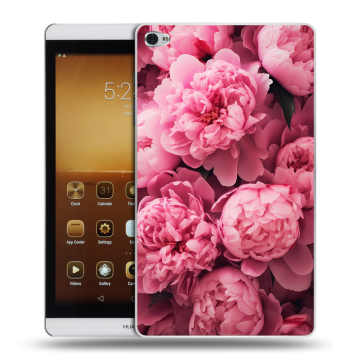Силиконовый чехол на Huawei MediaPad M2 с принтом цветы пионы Силиконовый чехол на Huawei MediaPad M2 с принтом цветы пионы