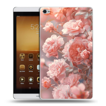 Силиконовый чехол на Huawei MediaPad M2 с принтом Розовые розы Силиконовый чехол на Huawei MediaPad M2 с принтом Розовые розы